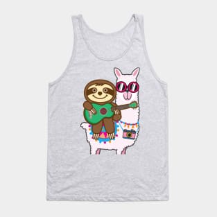 Sloth Llama Ukulele Tank Top